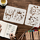 2 pcs 2 styles Halloween animal de compagnie évider dessin peinture pochoirs(DIY-WH0394-0144)-3