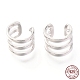 Rhodium Plated 925 Sterling Silver Cuff Earrings(EJEW-H124-12P)-1
