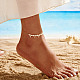 925 Sterling Silver with Natural Freshwater Pearls Anklet(AJEW-Z029-03G)-4