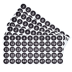 Paper Stickers, Flat Round with Number Pattern, Black, 130x66x0.1mm, 50sheets/set(DIY-SP0006-81A-01)