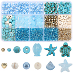 Ocean Theme DIY Beads Kits, including Glass Beads, Gemstone Beads, Beads: 1080pcs(DIY-SC0028-79)