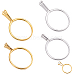 4Pcs 4 Styles 304 Stainless Steel Finger Ring Components, Prong Ring Settings, Golden & Stainless Steel Color, Inner Diameter: 19~19.5mm, 1pcs/style(DIY-BBC0003-14)