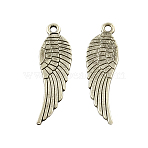 Tibetan Style Alloy Wing Pendants, Cadmium Free & Lead Free, Antique Silver, 31x9x1.5mm, Hole: 2mm, about 416pcs/500g(TIBEP-Q043-324-RS)