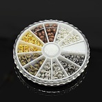 1 Box 6 Colors Crimp Beads Covers, Mixed Color, 4mm In Diameter, Hole: 2mm, About 250pcs/box(KK-X0056-NF-B)