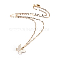 Brass Butterfly Pendant Necklaces, with Cable Chains and Lobster Claw Clasps, Real 18K Gold Plated, 15.94 inch(40.5cm)(NJEW-JN02677)
