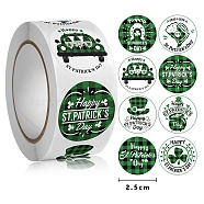 Saint Patrick's Day Theme PET Waterproof Self Adhesive Stickers, for DIY Scrapbooking, Photo Album, Dark Green, 25mm, 500pcs/roll(PW-WG32274-04)