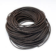 Leather Braided Cord, Coconut Brown, 5mm, about 54.68 yards(50m)/bundle(WL-Q005-5mm-12)