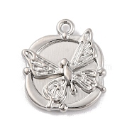 Alloy Pendants, Butterfly, Platinum, 17x14x2.5mm, Hole: 1.4mm(FIND-U007-11P)