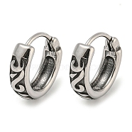 316 Surgical Stainless Steel Hoop Earrings, Ring, Antique Silver, 14.5x4.5mm(EJEW-D096-23C-AS)