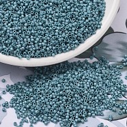 MIYUKI Delica Beads, Cylinder, Japanese Seed Beads, 11/0, (DB2315) Matte Opaque Glazed Nile Blue AB, 1.3x1.6mm, Hole: 0.8mm, about 2000pcs/10g(X-SEED-J020-DB2315)