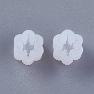 Silicone Molds, Resin Casting Molds, For UV Resin, Epoxy Resin Jewelry Making, Snowflake, White, 8x5mm, Inner Size: 6mm(DIY-F023-22-02)