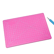 A5 PVC Cutting Mat, Cutting Board, for Craft Art, Deep Pink, 15x22cm(WG42361-05)
