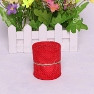 Lace Linen Rolls, Jute Ribbons For Craft Making, Red, 60mm, 2m/roll(X-DIY-WH0023-09H)