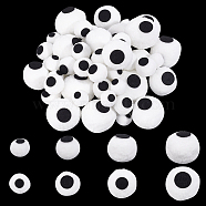 AHADERMAKER 80Pcs 4 Style High Elastic Plush Ball Doll Eye, Round, White, 22~50mm, 20pcs/style(DIY-GA0004-50)