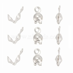 150pcs Silver Color Plated Iron Bead Tips, Calotte Ends, Clamshell Knot Cover, 8mm long, 4mm wide, hole: 1.5mm,150pcs/10g(X-E037Y-S)