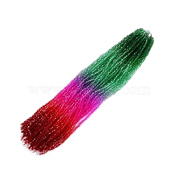 Gradient Color Baking Painted Glass Bead Strands, Faceted, Bicone, Colorful, 2.9~3.3x2.5mm, Hole: 0.8mm, about 146~150pcs/strand, 15.35~16.2''(39~40.5cm)(DGLA-A039-T2mm-A010)