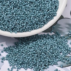 MIYUKI Delica Beads, Cylinder, Japanese Seed Beads, 11/0, (DB2315) Matte Opaque Glazed Nile Blue AB, 1.3x1.6mm, Hole: 0.8mm, about 2000pcs/10g(X-SEED-J020-DB2315)