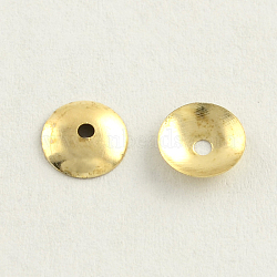 Iron Bead Caps, Cadmium Free & Nickel Free & Lead Free, Disc, Golden, 10x1.5mm, Hole: 1mm(IFIN-R198-04G-NF)