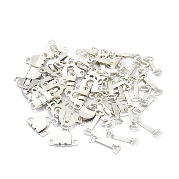 (Defective Closeout Sale: Yellowing), Brass Toggle Clasps, Silver, Toggle: 13x16.5x3mm, Hole: 3x2mm, Bar: 18x6x2mm, Hole: 4x2mm