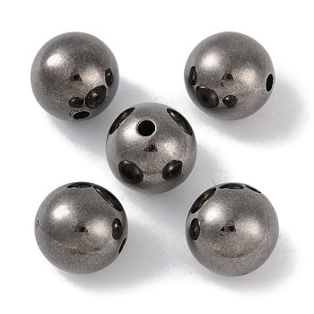 CCB Plastic Round Beads, Gunmetal, 13.5mm, Hole: 2mm