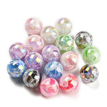 Opaque Acrylic Beads, Round, AB Color, Mixed Color, 16mm, Hole: 2mm