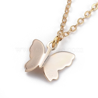 Colliers pendentif papillon en laiton(NJEW-JN02677)-3