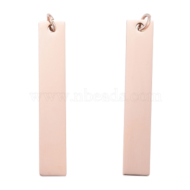 Rose Gold Rectangle 201 Stainless Steel Pendants