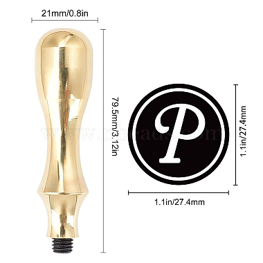 1Pc Golden Tone Brass Stamp Head(DIY-CP0008-98C)-2
