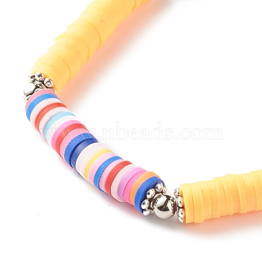 Handmade Polymer Clay Heishi Beads Stretch Bracelet(BJEW-JB07372-02)-5