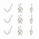 150pcs embouts de perles de fer plaqués couleur argent(X-E037Y-S)-1
