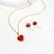 Alloy Heart Stud Earring & Pendant Necklaces(MV2804)-1