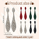 4 paires 4 couleurs boucles d'oreilles pendantes en forme de larme en strass(EJEW-AN0004-73)-2