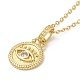 Brass Micro Pave Clear Cubic Zirconia Pendants Necklaces for Women(NJEW-B092-01G)-2