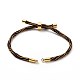 Bracelets argentés en corde de nylon(MAK-C003-03G-26)-4