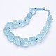 Rough Synthetic Aquamarine Beaded Necklaces(NJEW-G924-03)-1