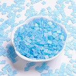 MIYUKI TILA Beads, Japanese Seed Beads, 2-Hole, (TL148FR) Matte Transparent Aqua AB, 5x5x1.9mm, Hole: 0.8mm, about 5900pcs/500g(SEED-MY05-TL148FR)