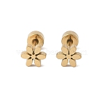 304 Stainless Steel Stud Earrings for Women, Flower, Golden, 5.5x5mm(EJEW-E603-05F-G)