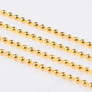 Iron Ball Bead Chains, Soldered, with Spool, Nice for Jewelry Making, Cadmium Free & Nickel Free & Lead Free, Golden, 1.5mm, about 328.08 Feet(100m)/roll(CHB001Y-G-NR)