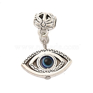 Tibetan Style Alloy Resin Pendants, Evil Eye, Antique Silver, 29mm, Hole: 3.5mm(FIND-Z063-01AS)