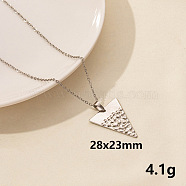 Stylish Stainless Steel Geometric Triangle Pendant Necklace for Women(PD6789-3)