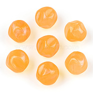 Opaque Acrylic Beads, Glitter Beads, Twist Round, Orange, 15.5x14.5x15.5mm, Hole: 1.8mm, about 230pcs/500g(OACR-E014-16A)