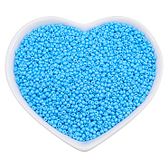 Ornaland Glass Seed Beads, Grade A, Baking Varnish, Opaque Colours, Round, Sky Blue, 2x1.5mm, Hole: 0.7mm, about 11200pcs/bag(SEED-OL0001-04-05)