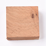 Square Wooden Pieces for Wood Jewelry Ring Making, Wood Ring Materials, with Different Natural Wooden Textures, BurlyWood, 31x31x11mm(WOOD-WH0101-29N)