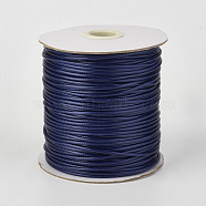 Eco-Friendly Korean Waxed Polyester Cord, Midnight Blue, 0.8mm, about 174.97 yards(160m)/roll(YC-P002-0.8mm-1115)