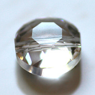 Imitation Austrian Crystal Beads, Grade AAA, Faceted, Flat Round, Clear, 12x6.5mm, hole: 0.9~1mm(SWAR-F053-12mm-01)