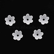 Transparent Acrylic Bead Caps, Frosted, Flower, White, 14x13x6mm, Hole: 2mm(FACR-S057-01)