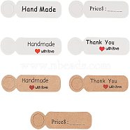 Paper Gift Tags, Hange Tags, For Arts and Crafts/Valentine's Day/Thanksgiving, Rectangle with Word, Mixed Color, 350pcs/set(CDIS-FG0001-18)