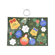 Christmas Theme Paper Pendant Decorations, Message Card, Green, 255x180x0.2mm, Message Card: 27~71x30~57x0.2mm, Hole: 4~6mm(DIY-C078-01B)