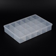 Clear Plastic Storage Container With Lid, 17 Compartments, 18cm wide, 27cm long, 4.6cm high(C040Y)