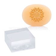 Clear Acrylic Soap Stamps, DIY Soap Molds Supplies, Square, Sunflower Pattern, 28x28x16mm, Pattern: 25x25mm(DIY-WH0441-005)